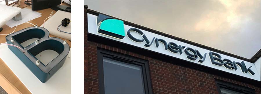 illuminated sign lettering